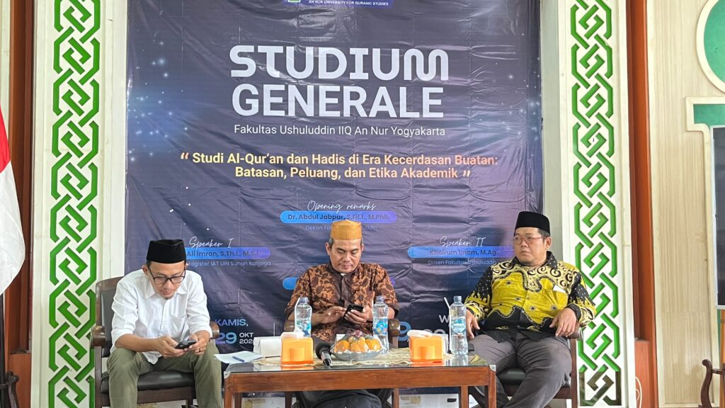 WhatsApp Image 2026 10 29 at 15.37.27 - Fakultas Ushuluddin IIQ An Nur Yogyakarta Gelar Studium Generale, Bahas Peluang dan Etika Studi Al-Qur’an dan Hadis di Era AI